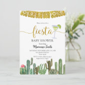 Mexican Cactus Fiesta Baby Dusche Party Einladung (Stehend Vorderseite)
