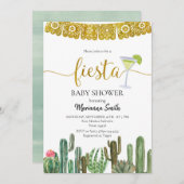 Mexican Cactus Fiesta Baby Dusche Party Einladung (Vorne/Hinten)