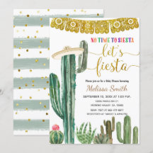 Mexican Cactus Let's Fiesta Baby Shower