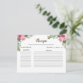 Mexican Cactus Pink Floral Recipe Card (Stehend Vorderseite)