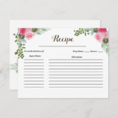 Mexican Cactus Pink Floral Recipe Card (Vorne/Hinten)
