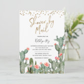 Mexican Cactus Shower by Mail Brautparty Einladung (Stehend Vorderseite)