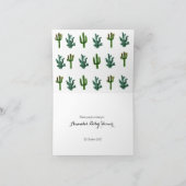 Mexican Cactus Themed Party Faltt Dankeschön Card Dankeskarte (Innenseite)