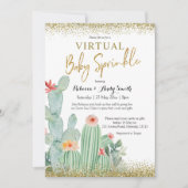 Mexican Cactus Virtual Baby Sprinkle Einladung (Vorderseite)