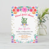 Mexican Cactus Virtual Bridal Shower Einladung (Stehend Vorderseite)