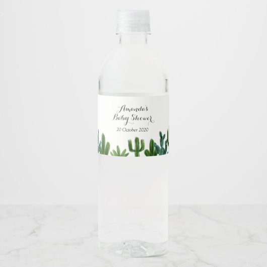 Mexican Cactus Water Bottle Labels Wasserflaschenetikett (Vorderseite)