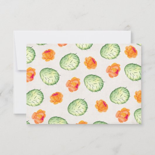 Mexican Cactus Wedding RSVP Response Cards (Rückseite)