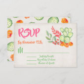 Mexican Cactus Wedding RSVP Response Cards (Vorne/Hinten)