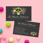 Mexican Calavera Sugar Skull Floral Edgy Boutique Visitenkarte