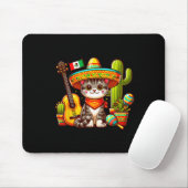 Mexican Cat Cinco De Mayo Kitten Let's Fiesta Viva Mousepad (Mit Mouse)