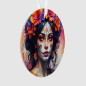 Mexican Catrina watercolor Ornament (Vorderseite)