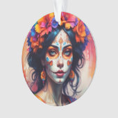 Mexican Catrina watercolor Ornament (Vorderseite)