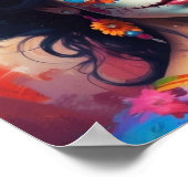 Mexican Catrina watercolor Poster (Ecke)