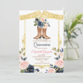 Mexican Charro Boots Quinceanera  Einladung (Stehend Vorderseite)