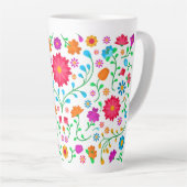 Mexican cheerful colourful folk art pattern milchtasse (Rechte Ecke)