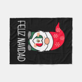 Mexican Christmas Gnome Feliz Navidad Mexico Fleecedecke (Vorderseite (Horizontal))