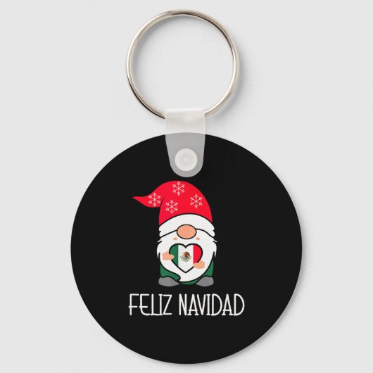 Mexican Christmas Gnome Feliz Navidad Mexico Schlüsselanhänger (Vorderseite)