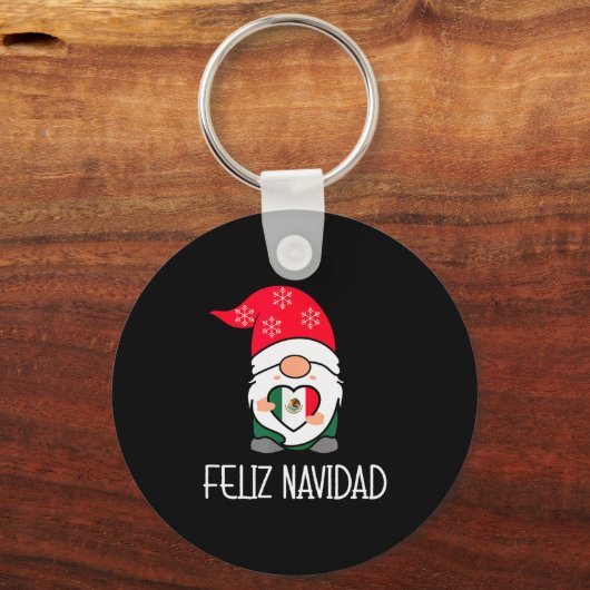 Mexican Christmas Gnome Feliz Navidad Mexico Schlüsselanhänger (Vorderseite)