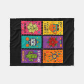 Mexican Christmas Stamps Chocolate Tamales Xmas Fleecedecke (Vorderseite (Horizontal))