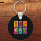 Mexican Christmas Stamps Chocolate Tamales Xmas Schlüsselanhänger (Vorderseite)