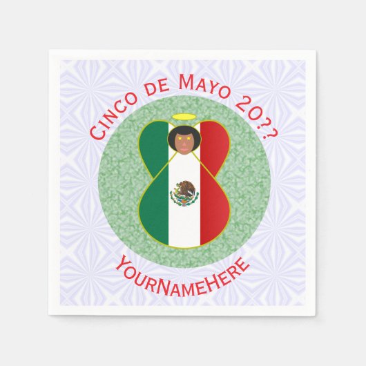 Mexican Cinco de Mayo Angel Personalisiert Serviette (Vorderseite)