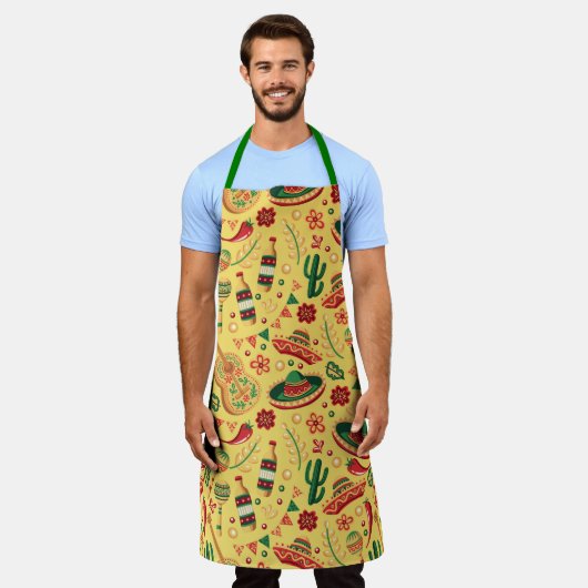 Mexican Cinco De Mayo Pattern Apron Schürze (Getragen)