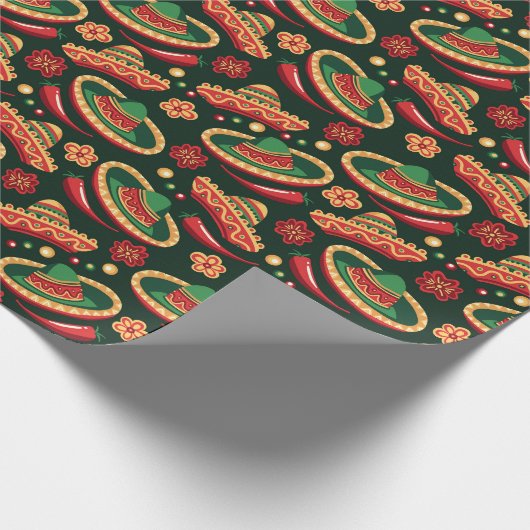 Mexican Cinco De Mayo Pattern Geschenkpapier (Ecke)