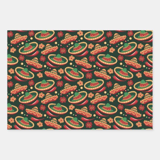 Mexican Cinco De Mayo Pattern Geschenkpapier Set (Vorderseite 3)