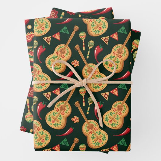 Mexican Cinco De Mayo Pattern Geschenkpapier Set (Beispiel)