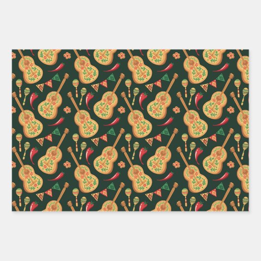 Mexican Cinco De Mayo Pattern Geschenkpapier Set (Vorderseite)