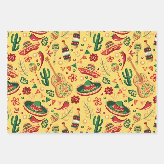Mexican Cinco De Mayo Pattern Geschenkpapier Set (Vorderseite 3)
