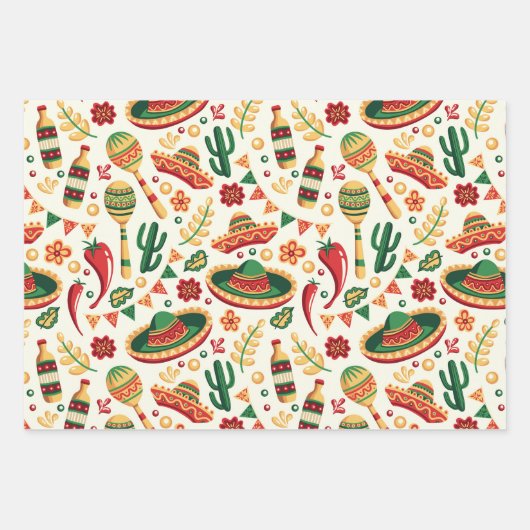 Mexican Cinco De Mayo Pattern  Geschenkpapier Set (Vorderseite 2)