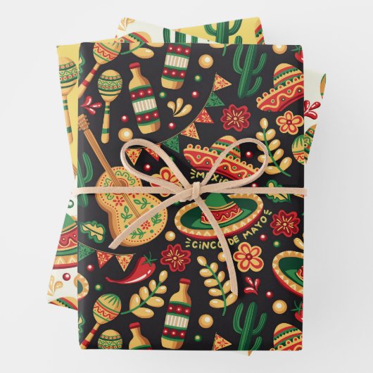 Mexican Cinco De Mayo Pattern Geschenkpapier Set (Beispiel)