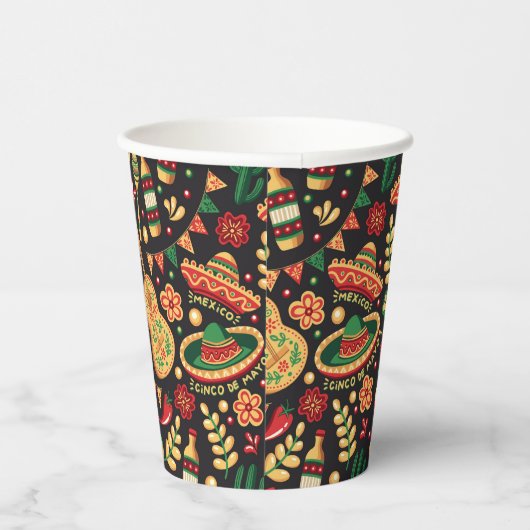 Mexican Cinco De Mayo Pattern Pappbecher (Rechts)