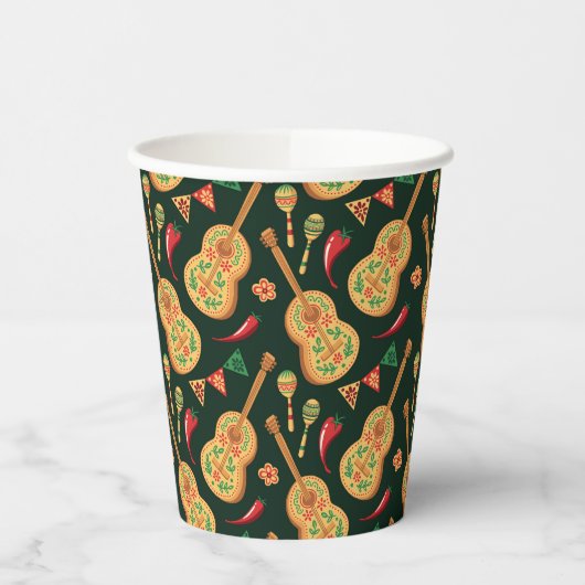 Mexican Cinco De Mayo Pattern  Pappbecher (Links)