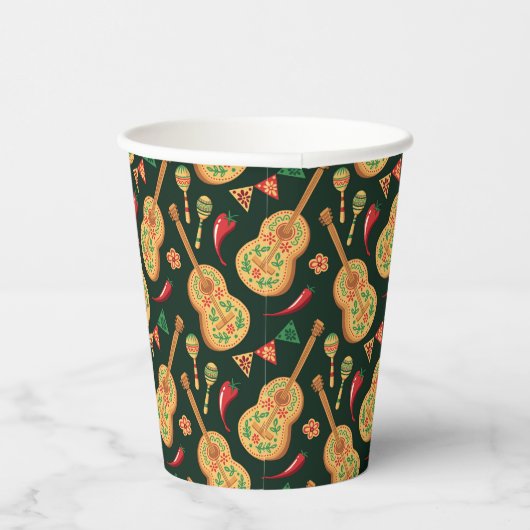 Mexican Cinco De Mayo Pattern  Pappbecher (Rechts)
