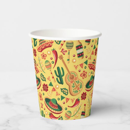 Mexican Cinco De Mayo Pattern Pappbecher (Rückseite)