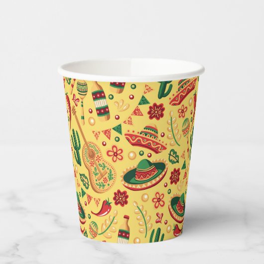 Mexican Cinco De Mayo Pattern Pappbecher (Links)