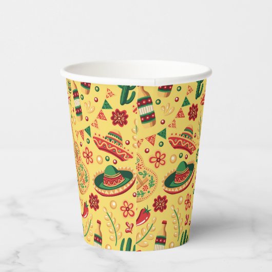 Mexican Cinco De Mayo Pattern  Pappbecher (Rechts)