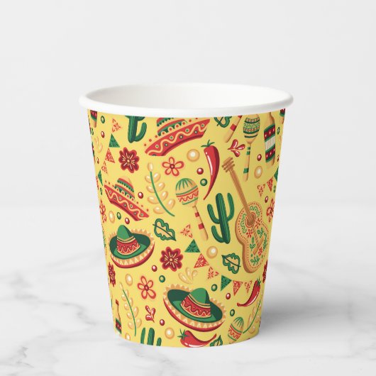 Mexican Cinco De Mayo Pattern Pappbecher (Vorderseite)
