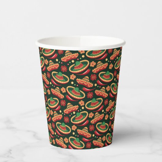Mexican Cinco De Mayo Pattern  Pappbecher (Links)