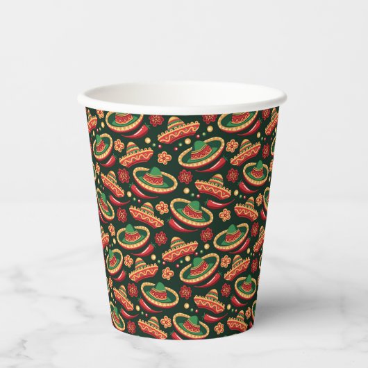 Mexican Cinco De Mayo Pattern Pappbecher (Vorderseite)