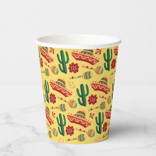 Mexican Cinco De Mayo Pattern  Pappbecher (Rechts)