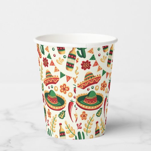 Mexican Cinco De Mayo Pattern Pappbecher (Rechts)