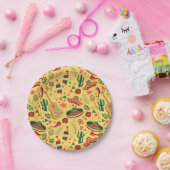 Mexican Cinco De Mayo Pattern Pappteller (Party)