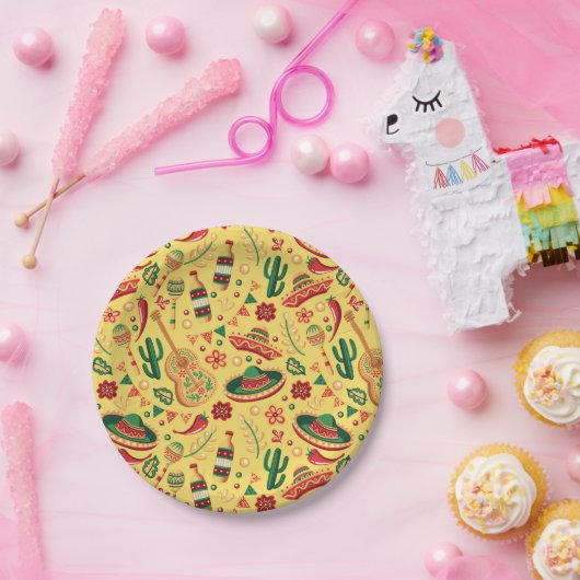 Mexican Cinco De Mayo Pattern  Pappteller (Party)