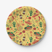 Mexican Cinco De Mayo Pattern Pappteller (Vorderseite)