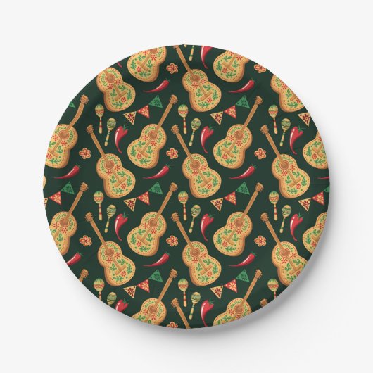 Mexican Cinco De Mayo Pattern Pappteller (Vorderseite)