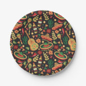 Mexican Cinco De Mayo Pattern  Pappteller (Vorderseite)