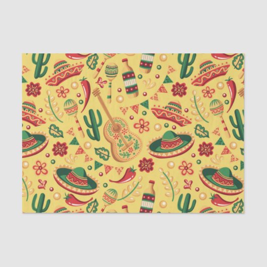 Mexican Cinco De Mayo Pattern  Seidenpapier (Vorderseite)